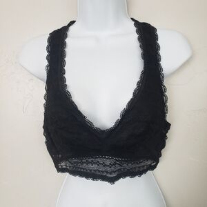 Victoria's Secret NIP Black Lace Bralette Large Racerback